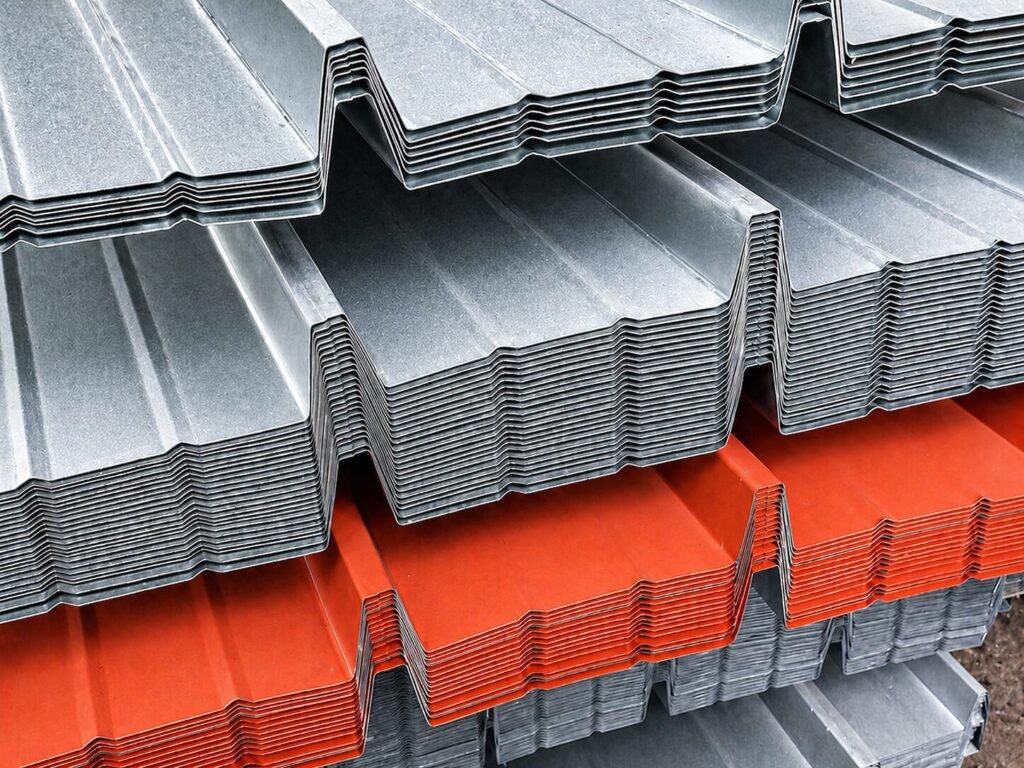 Corrugated sheets and metal profiles for roofing and cladding